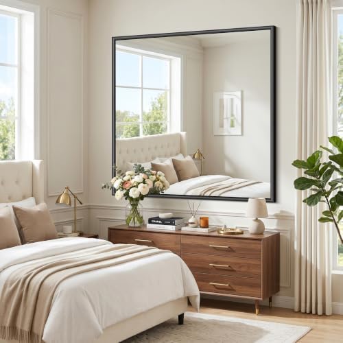 FORBATH Bathroom Mirror for Over Sink, 48x48 Inch Black Wall Mirror - Image 6