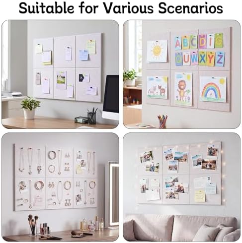 Cork Board Alternative 28" x 19", 6 Pack Felt Bulletin Boards, Pin Board - Image 6