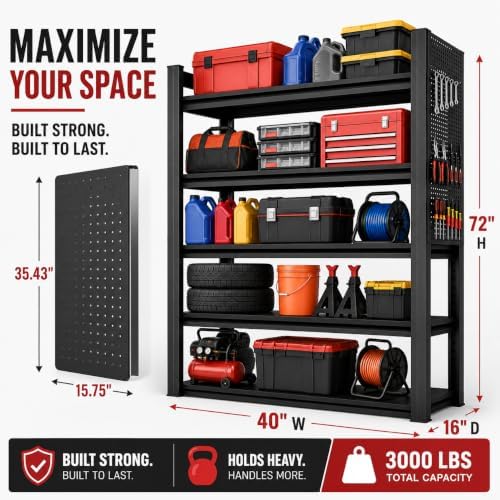 Heavy Duty 5 Tier Garage Shelving - Image 3