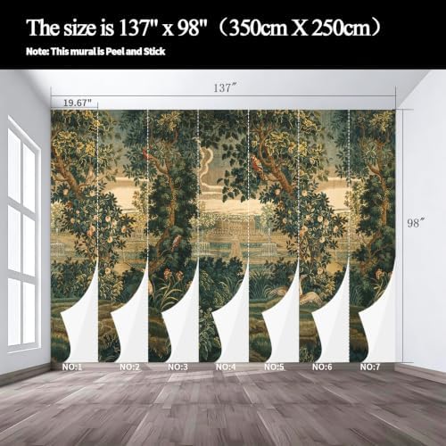 Lush Green Plants, Rare and Exotic Animals, and self-Adhesive murals of the - Image 3