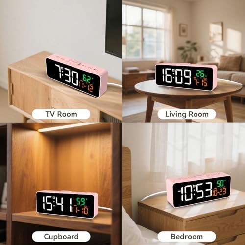 Netzu 3-in-1 Digital Clocks for Living Room, Small & Compact Alarm Clock - Image 6