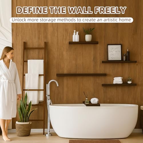 Floating Shelves for Wall, 23.6 x 6.3 Inch Rustic Display Storage Shelves - Image 4