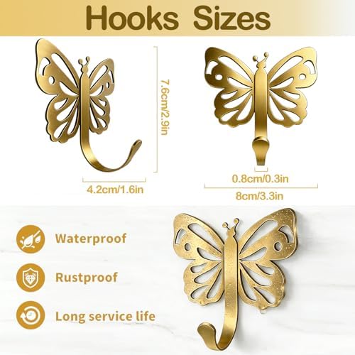 Majewel Butterfly Heavy Duty Robe & Towel Hooks - Image 2