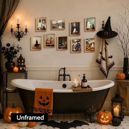 XYHYRA Halloween Wall Art Canvas Prints Set of 9, Dark Academia Wall Decor - Image 6