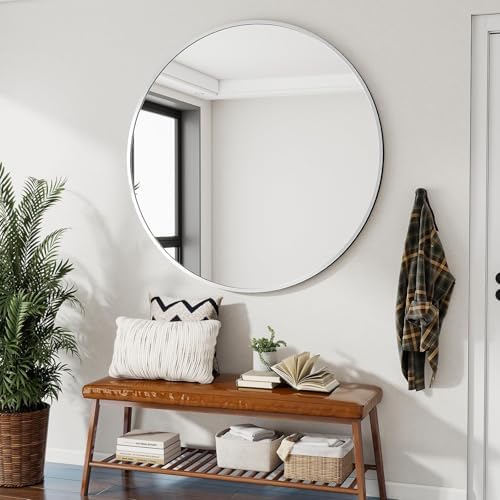 VooBang Large Silver Round Bathroom Mirror 42" - Image 7
