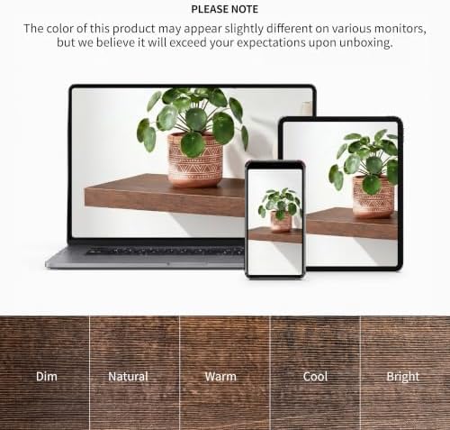 Walnut Floating Shelves for Wall, 12 Inch Wooden Shelves Set of 4 - Image 6