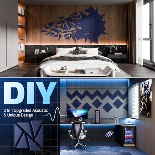 12 Pack Self-Adhesive Acoustic Panels, Sound Proof Foam Panels - Image 3