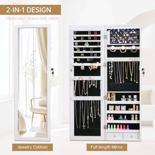 Jewelry Armoire Door Wall Mounted Mirror - Image 3