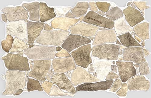 Dundee Deco 3D Wall Panels Faux Stone PVC Brown Beige, 3.2 ft X 2.1 ft - Image 2