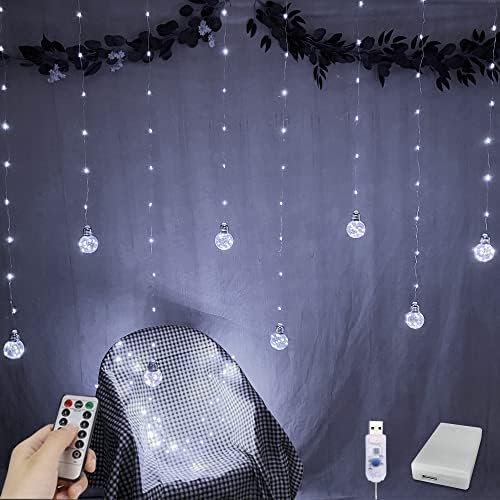 YOLIGHT Wishing Ball Curtain String Lights 9.8x3.3 ft, USB/Battery Powered by Yolight