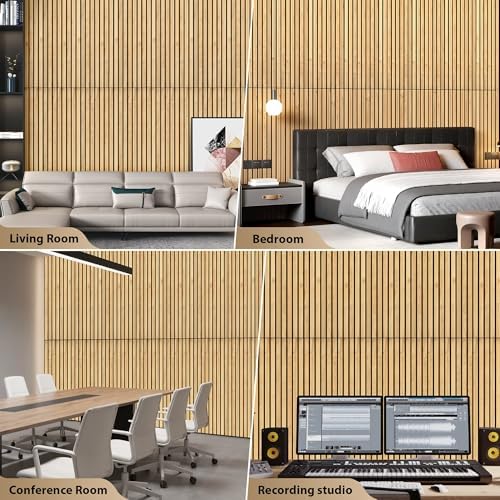 INMOZATA Peel and Stick Acoustic Wood Slat Wall Panels Nature Oak - Image 6