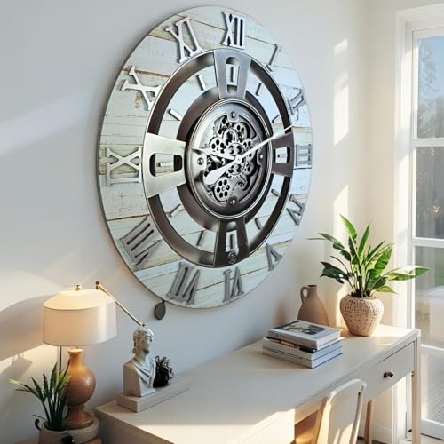 ImprovingLife The Gears Clock Real Moving Gear Wall Clock England Line) - Image 4