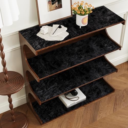 VaryPaper 15.7" x 78.7" Black Velvet Flocking Contact Paper Self Adhesive Felt - Image 4