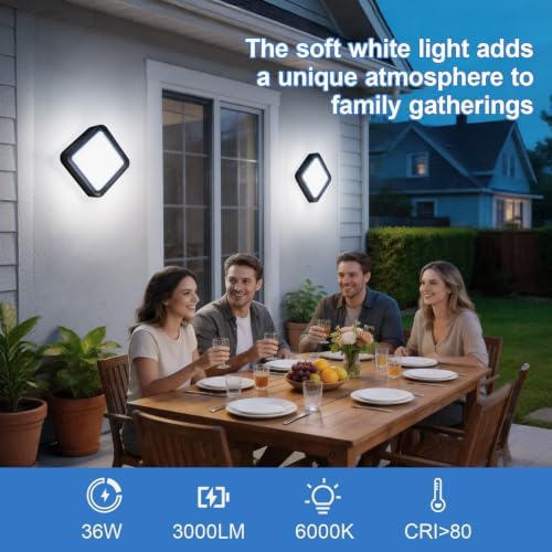 36W LED Outdoor Wall Sconces Black Exterior Lighting Fixture - Image 5