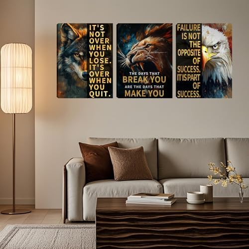 3 Panel Print Canvas Wall Art Motivational Office Wall Decor Painting - Image 7