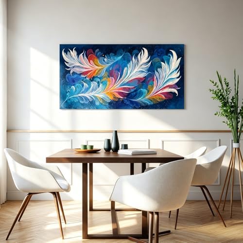 I@U Abstract Feather Wall Art Decor Modern Minimalist Lines Artwork - Image 2