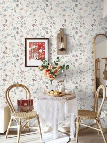 Heroad Boho Floral Bird Botanical Wallpaper Beige Neutral Peel and Stick - Image 2