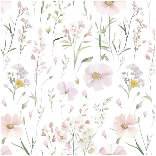 Floral Peel and Stick Wallpaper Boho Contact Paper 17.3"×393" by HellKitWallpaper