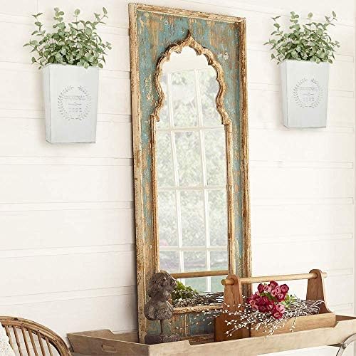 LESEN Set of 2 Farmhouse Metal Wall Planter, Rustic Wall Decor Country Hanging - Image 4