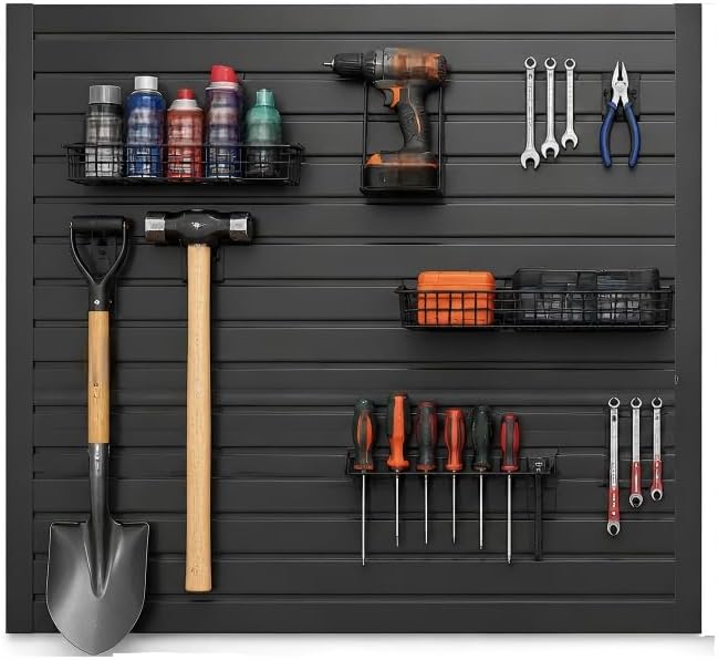 4x4FT Slat Wall Panels Garage Wall Organizer Tool Organizer Slat Board PVC Wall by Ciweisah