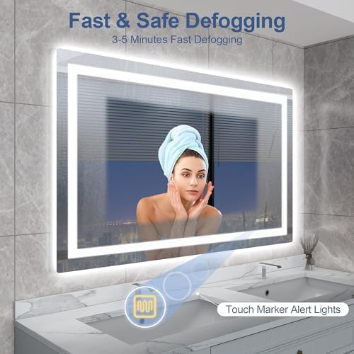 STARLEAD 28"x36" Bluetooth LED Bathroom Mirror - Image 4