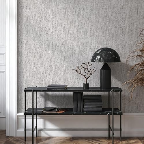 Grey Grasscloth Peel and Stick Wallpaper - Image 6