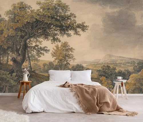 YQWDMX - Beige Forest Peel and Stick Wallpaper Jungle Self-Adhesive Mural - Image 2