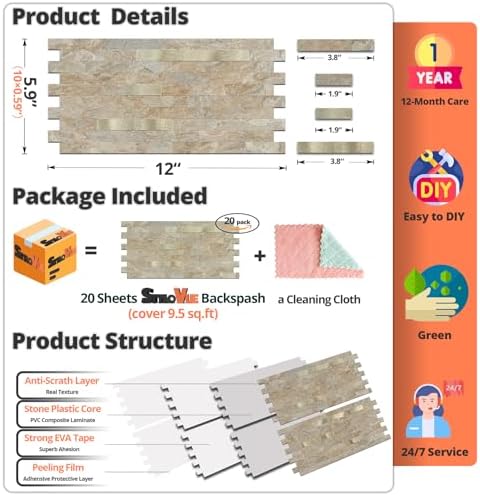 StyloVue 20 Sheets Peel and Stick Backsplash - Image 4
