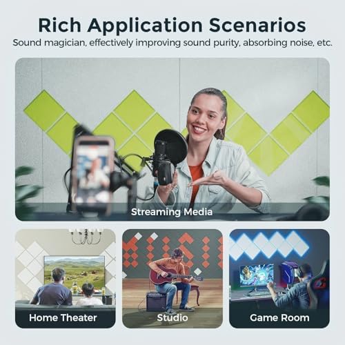 12 Pack Self-Adhesive Acoustic Panels, 2nd Generation Sound Absorbing Panel - Image 6