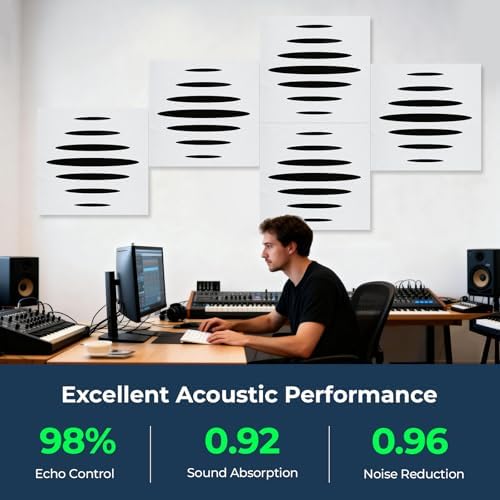 6 Pack Slat Acoustic Panels Self-Adhesive, Sound Absorbing Panels - Image 2