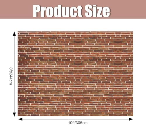 VitalCozy 10x8 ft Dark Red Brick Wall Backdrop Fabric Halloween Background - Image 2