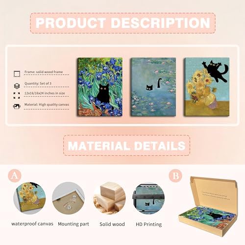 Monet Wall Art Set of 3 - Image 5