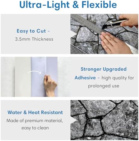 COMSTICKC 3D Peel and Stick Faux Stone Wall Panels - Image 4