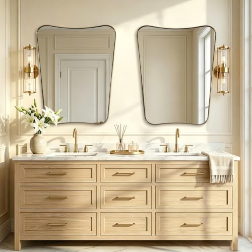 ANDY STAR Irregular 24"x30" Brushed Gold Bathroom Vanity Mirror - Image 3