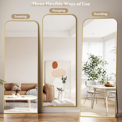 Full Length Mirror 65"x24" Arched Floor Standing Large Mirrors - Image 5