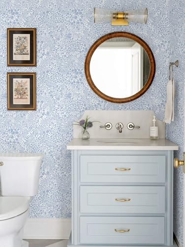 Heroad Light Blue Floral Peel Stick Wallpaper Contact Paper 17.3''x393'' - Image 2