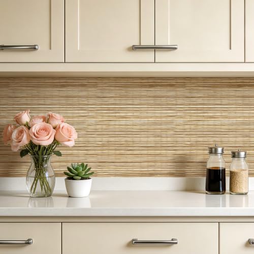 17.5x393 Natural Grasscloth Wallpaper Peel and Stick Brown Beige Cecorative - Image 5