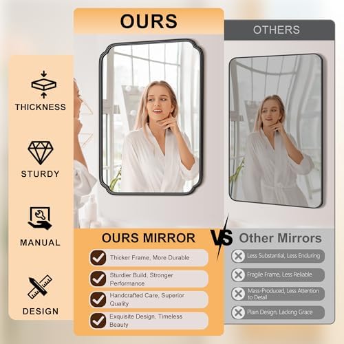 Ferytange 28"x36" Black Bathroom Mirror - Image 6