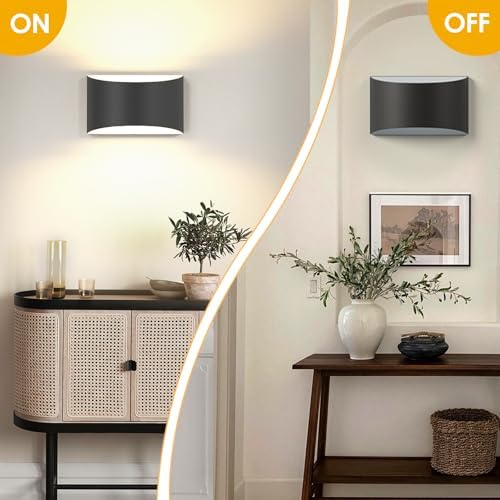 LED Wall Sconces Set of 2, 3000K Extra Large Matte Black Wall Light Fixture - Image 5