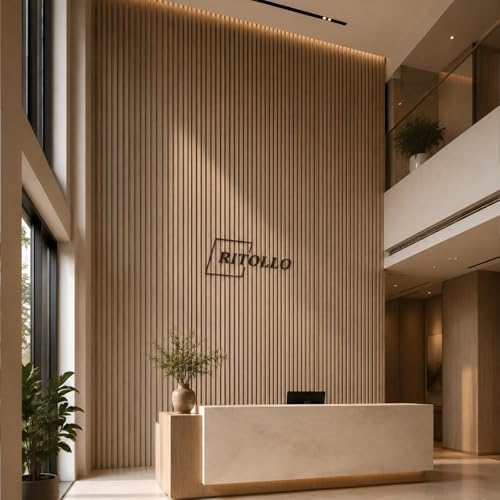 RITOLLO Wood Panels for Wall, 4 Pack Wood Slat Acoustic Panels, 118 x 11 in 3D - Image 7