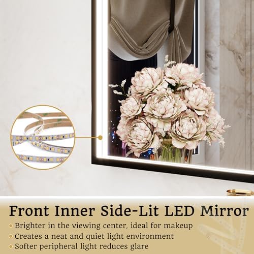 24x36 Arched LED Bathroom Mirror - Image 4