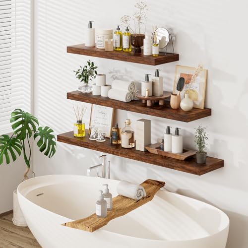 Heimlove 12 Inch Deep Floating Shelves, 55 x 12 inch Extra Long Floating Shelves - Image 4