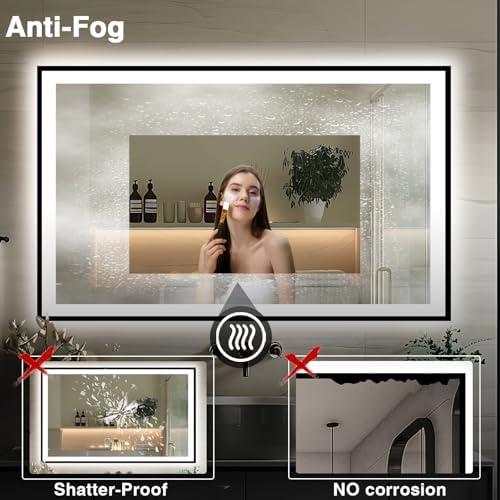 EchosLife 66x36 LED Lit Bathroom Mirror - Image 6