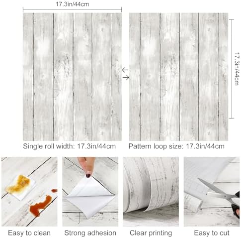 Yun-aeon Natural Wood-White Contact Paper Peel and Stick Wallpaper - Image 2