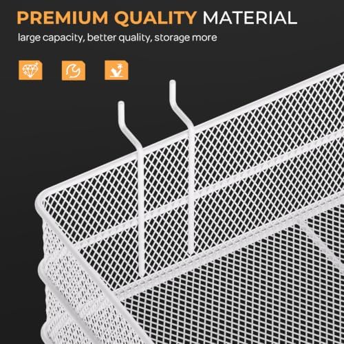 INCLY 4 Pack Upgrade Pegboard Baskets, 4 Sizes Square Metal Mesh Basket - Image 4