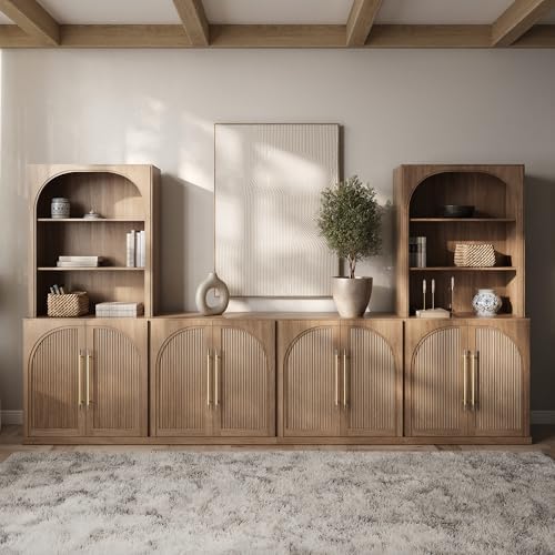 BELLEZE Jagger 130" Wall Unit 6-Piece Modular TV Stand by BELLEZE