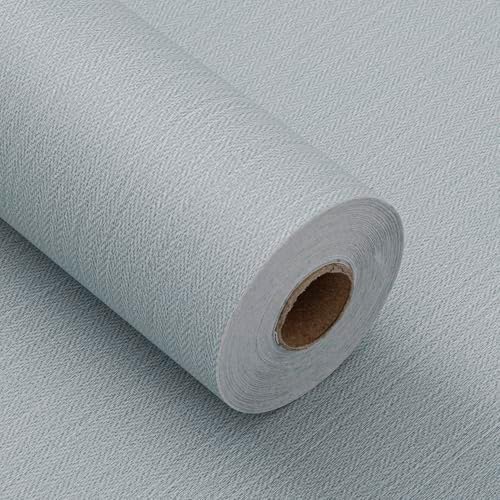 Haimin Fabric Wallpaper 24" x 393" Peel and Stick Textured Contact Paper by HaiminHomeDecorWallpaper
