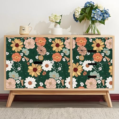 17.7" x 197" Floral Wallpaper Peel and Stick Vintage Floral Contact Paper Boho - Image 5