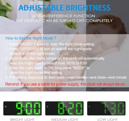 AMIR Digital Alarm Clock, Electronic Desk Clock - Image 3