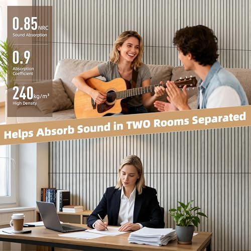 TO-TH Soundproof Wall Panels Wood Grain Acoustic Panel 10 Pack, Natural Oak - Image 4